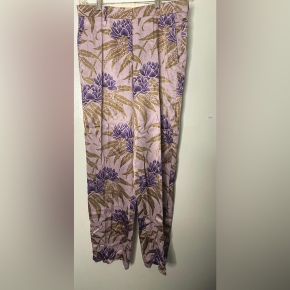 100% viscose dries van noten NWT floral, print pants size 40 - Picture 1 of 9